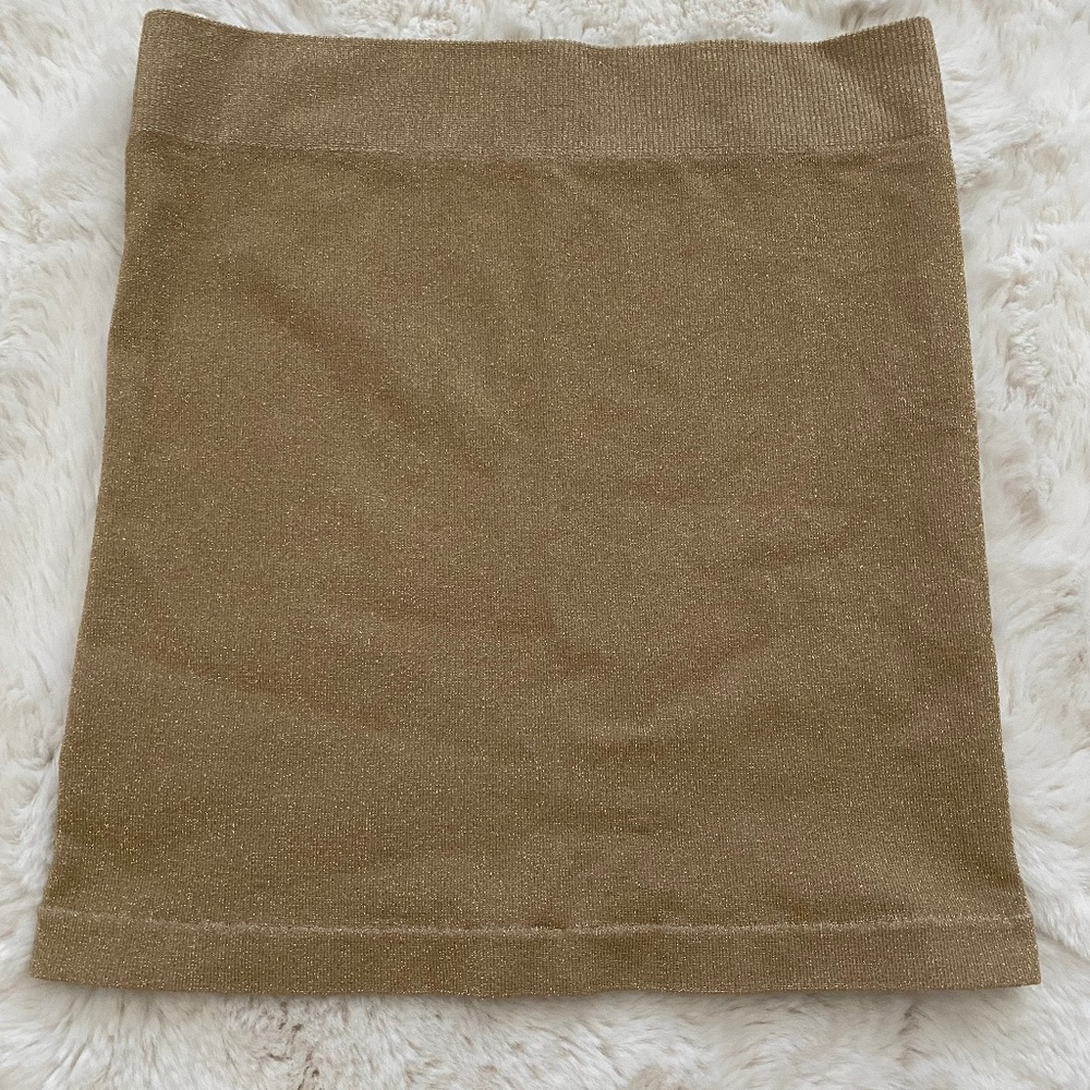 Metallic Gold Mini Skirt